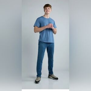 NWT Athletic Works Men's‎ Tri Blend Moisture Wicking Pocket Tee, Blue, Medium